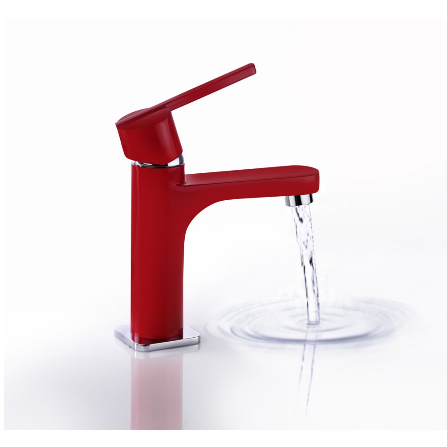 Vòi lavabo Teka Aura màu đỏ (Moonlite red)