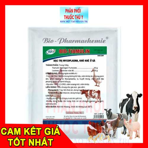 trị khò khè ở gà bio tiamulin 1 kg