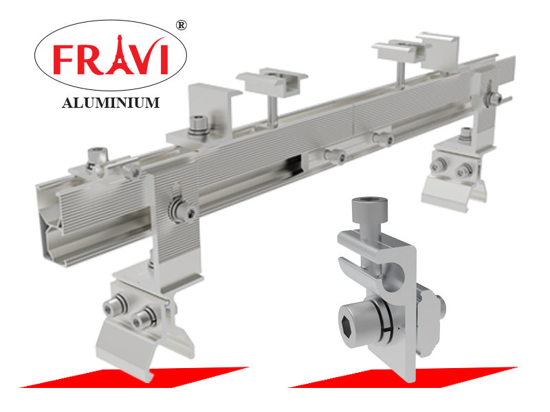 kẹp tiếp địa gắn vào khung nhôm hoặc tấm pin có tác dụng đảm bảo an toàn, chống rò điện kẹp tiếp địa