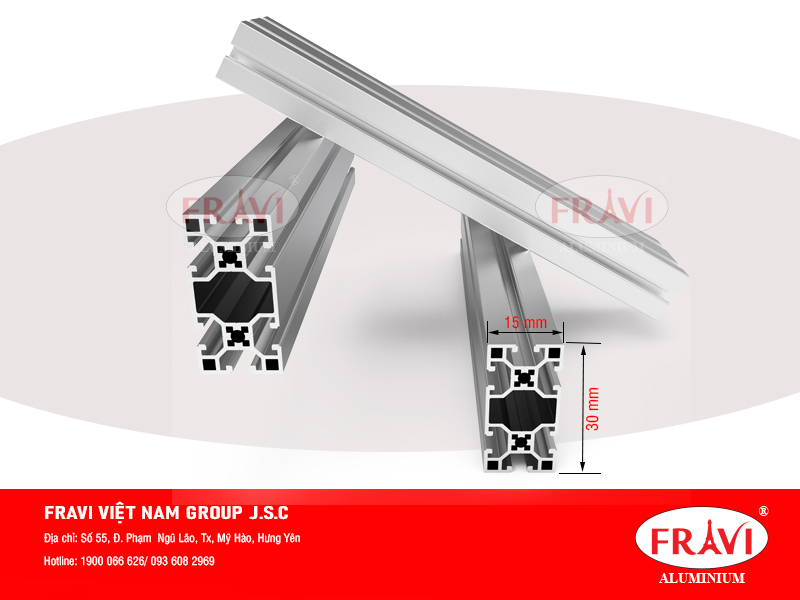 khung nhôm băng tải 15x30 dùng trong ngành công nghiệp khung nhôm băng tải 15x30