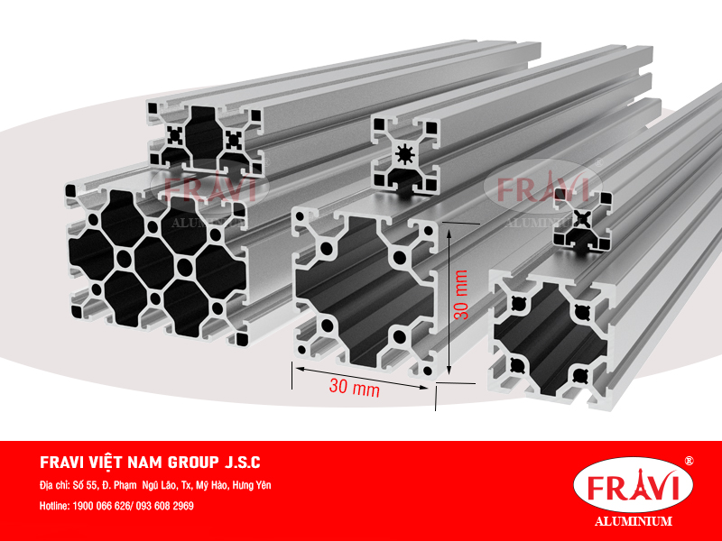 nhôm định hình 30x30 - dùng cho hệ thống băng tải - bàn thao tác
