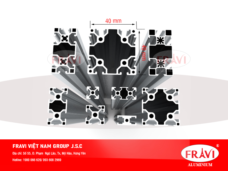 khung nhôm băng tải 40x40 của Fravi Việt Nam khung nhôm băng tải 40x40mm