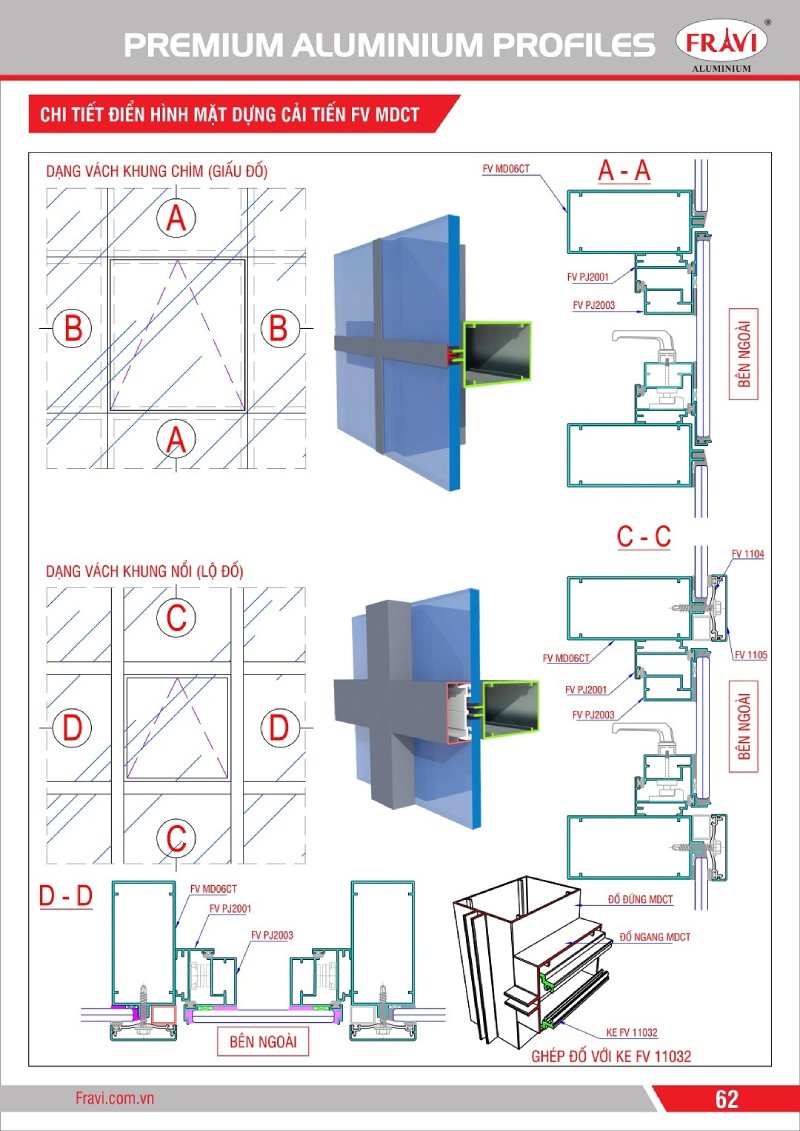 nhôm mặt dựng 52x100