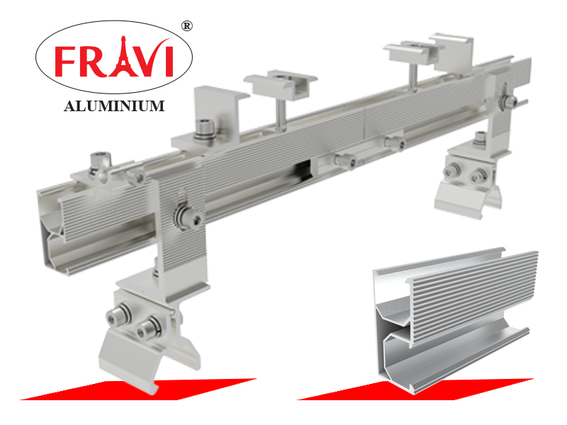 thanh rail nhôm trong bộ phụ kiện solar thanh rail nhôm
