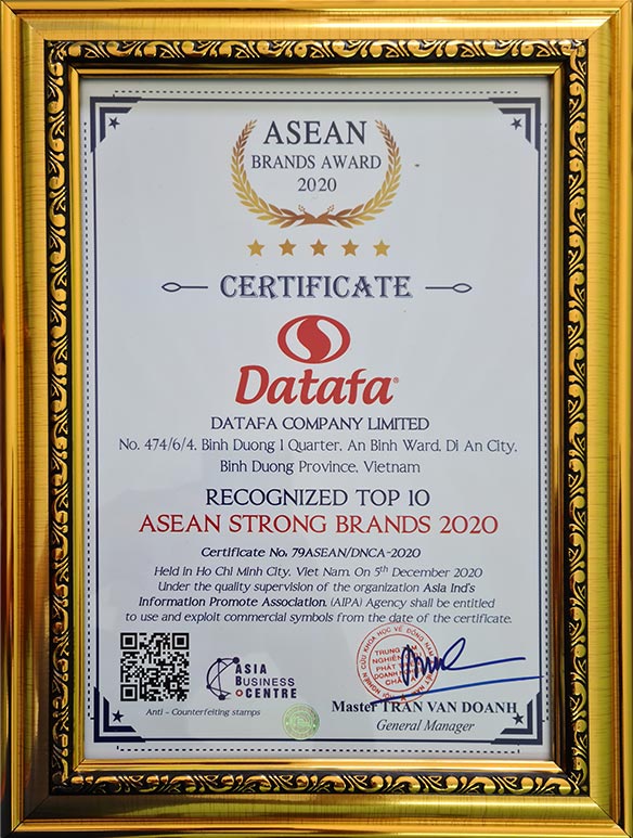 DATAFA vinh dự nhận chứng nhận Top 10 Thương hiệu mạnh ASEAN BRAND AWARD 2020