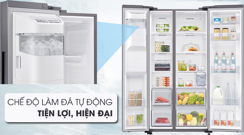 Làm đá tự động hiện đại và tiện lợi - Tủ lạnh Samsung Inverter 617 lít RS64R5101SL/SV
