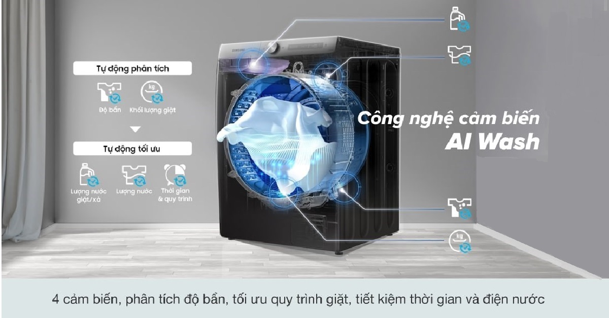 Máy giặt sấy có tính năng hiện đại