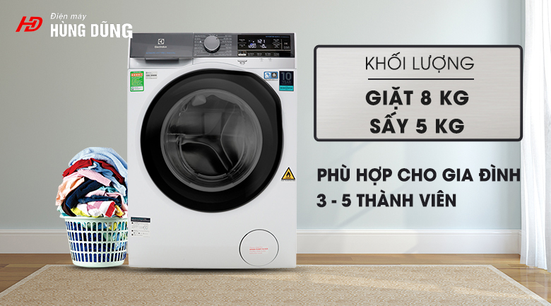 MÁY GIẶT SẤY ELECTROLUX EWW14133 11KG