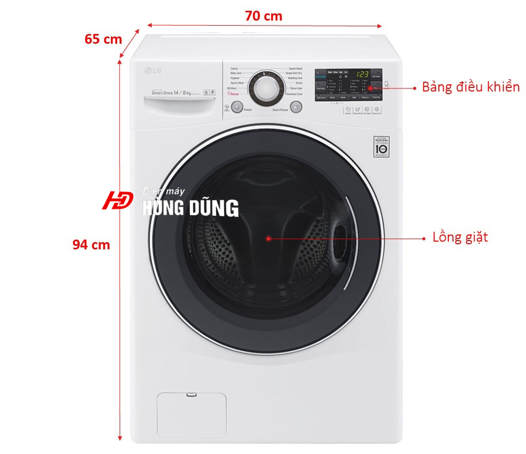 MÁY GIẶT SẤY LG F2514DTGW