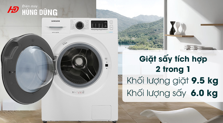 MÁY GIẶT SẤY SAMSUNG INVERTER WD95J5410AW.