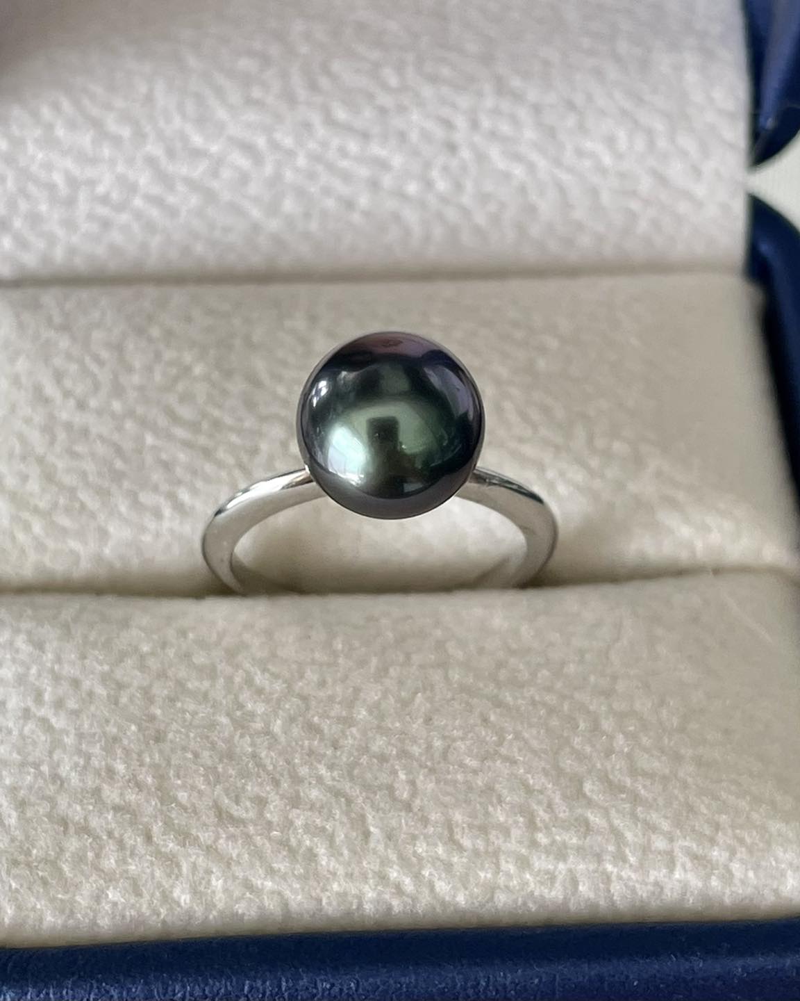 Nhẫn ngọc trai đen tahiti cỡ ngọc 8.5ly