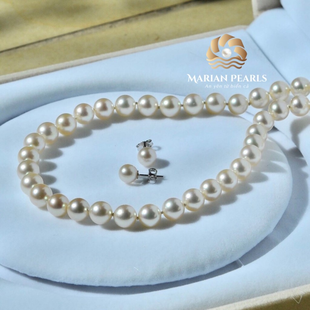 Bộ trang sức Ngọc trai Akoya thương hiệu Marian Pearls
