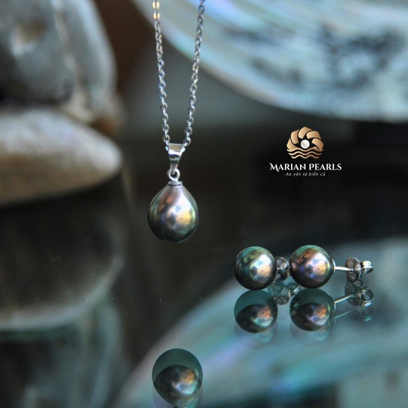Bộ trang sức Ngọc trai đen Tahiti Marian Pearls