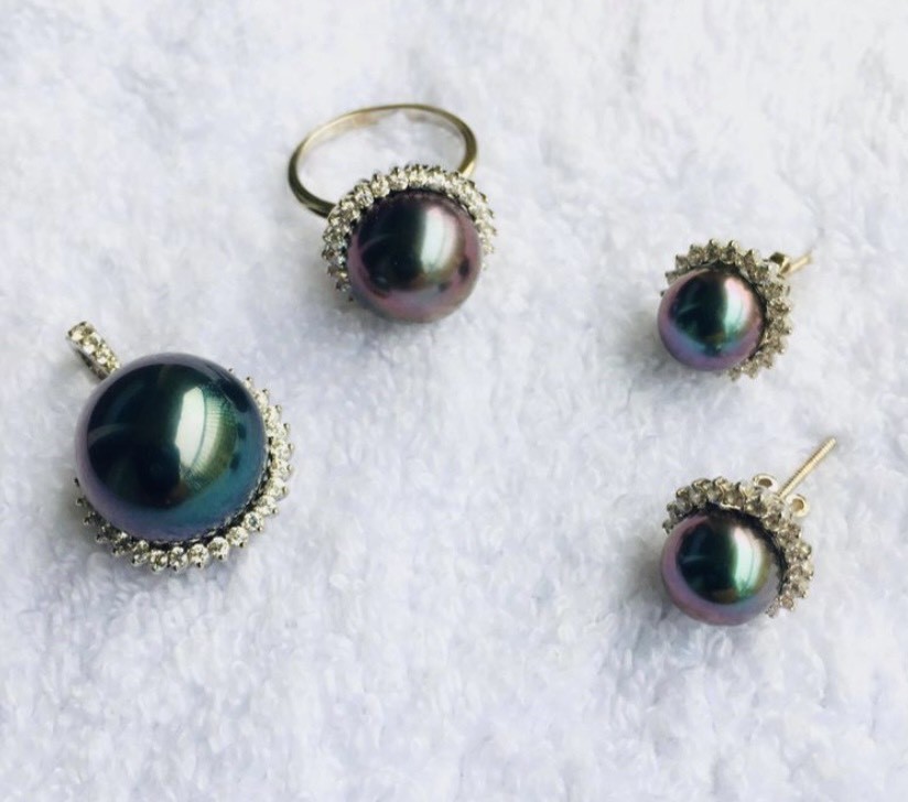 Bộ trang sức Ngọc trai Tahiti Vầng Dương