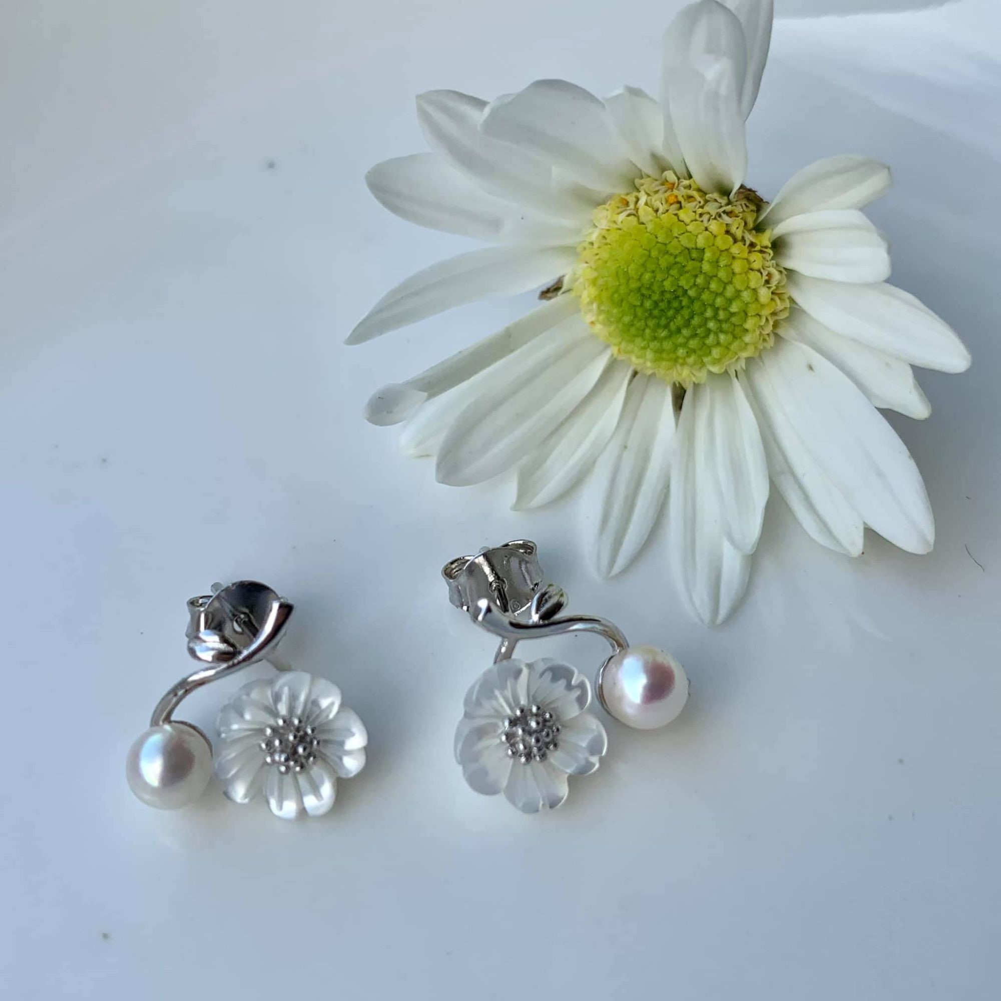 Bông Tai Kết Hợp Ngọc Trai Akoya Nhí