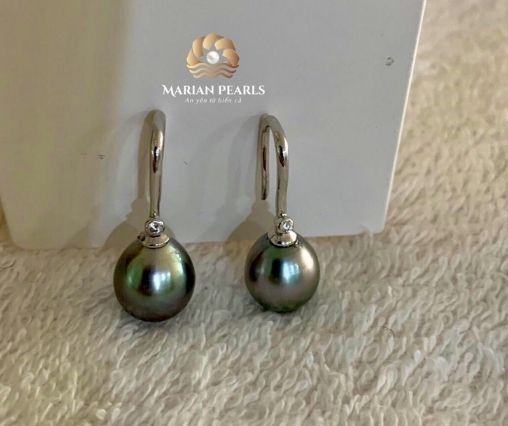 Bông tai ngọc Tahiti dáng móc câu