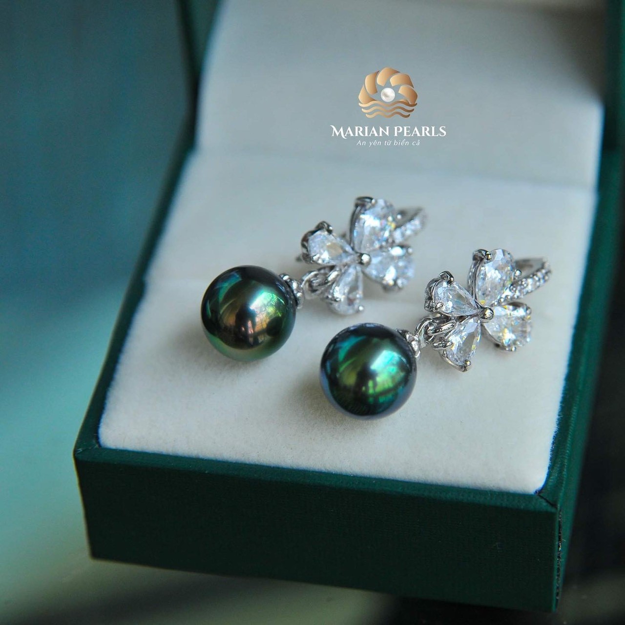 Bông tai Ngọc trai Tahiti Marian Pearls