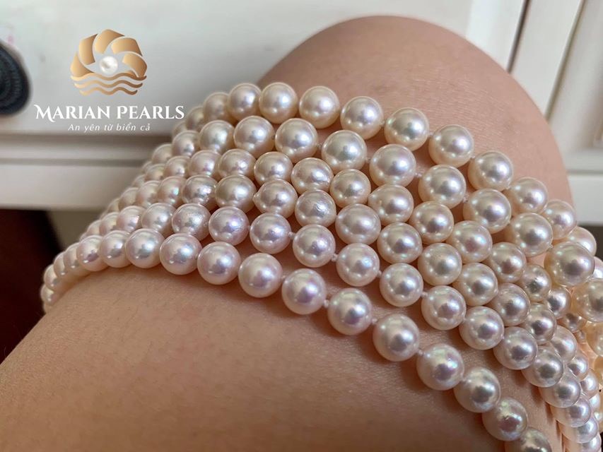 Chỗi ngọc trai Akoya ánh hồng với vẻ đẹp dịu dàng