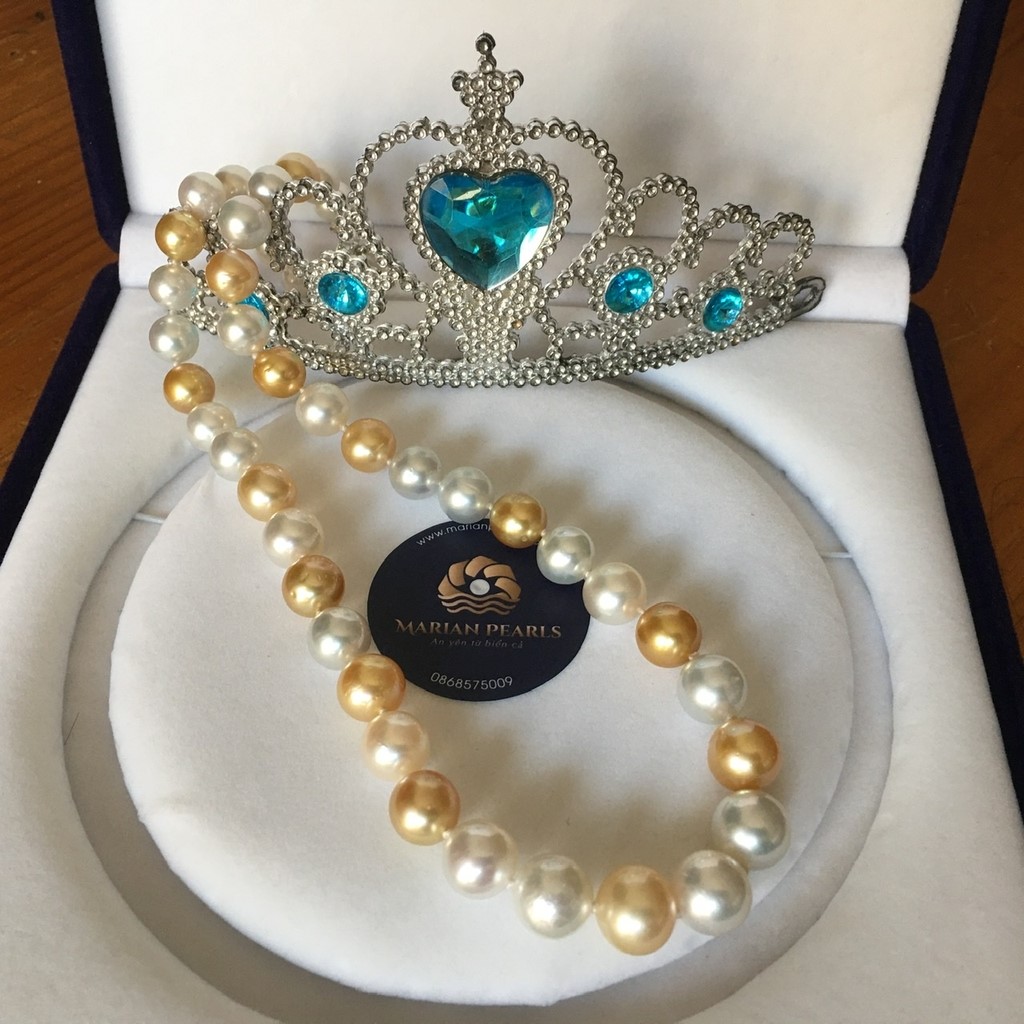 Chuỗi vòng cổ Ngọc trai Southsea vàng-trắng Marian Pearls