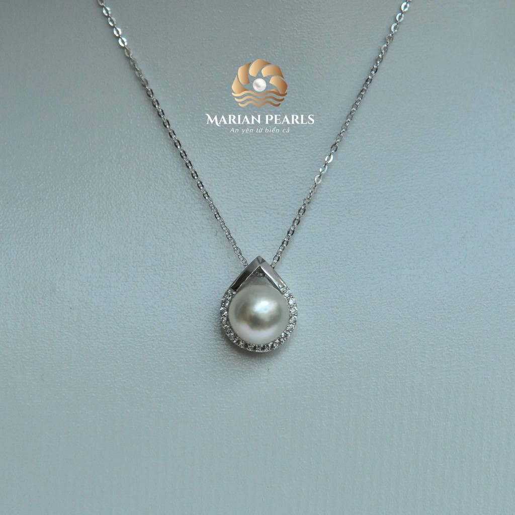 Dây chuyền đính Ngọc trai Akoya trắng