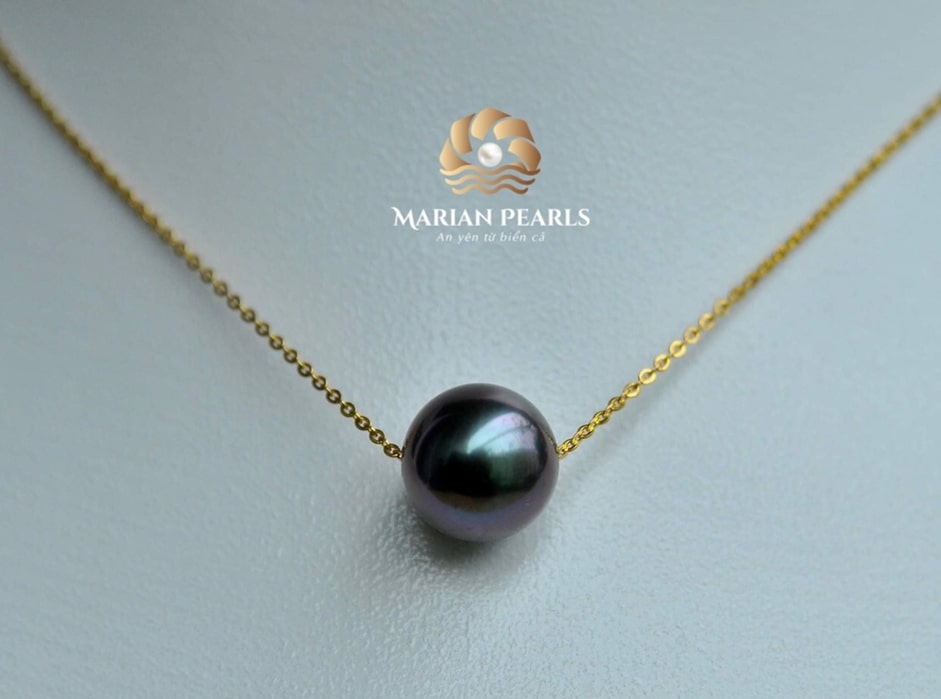 Dây Xuyên Tâm Ngọc trai Tahiti Ánh Tím