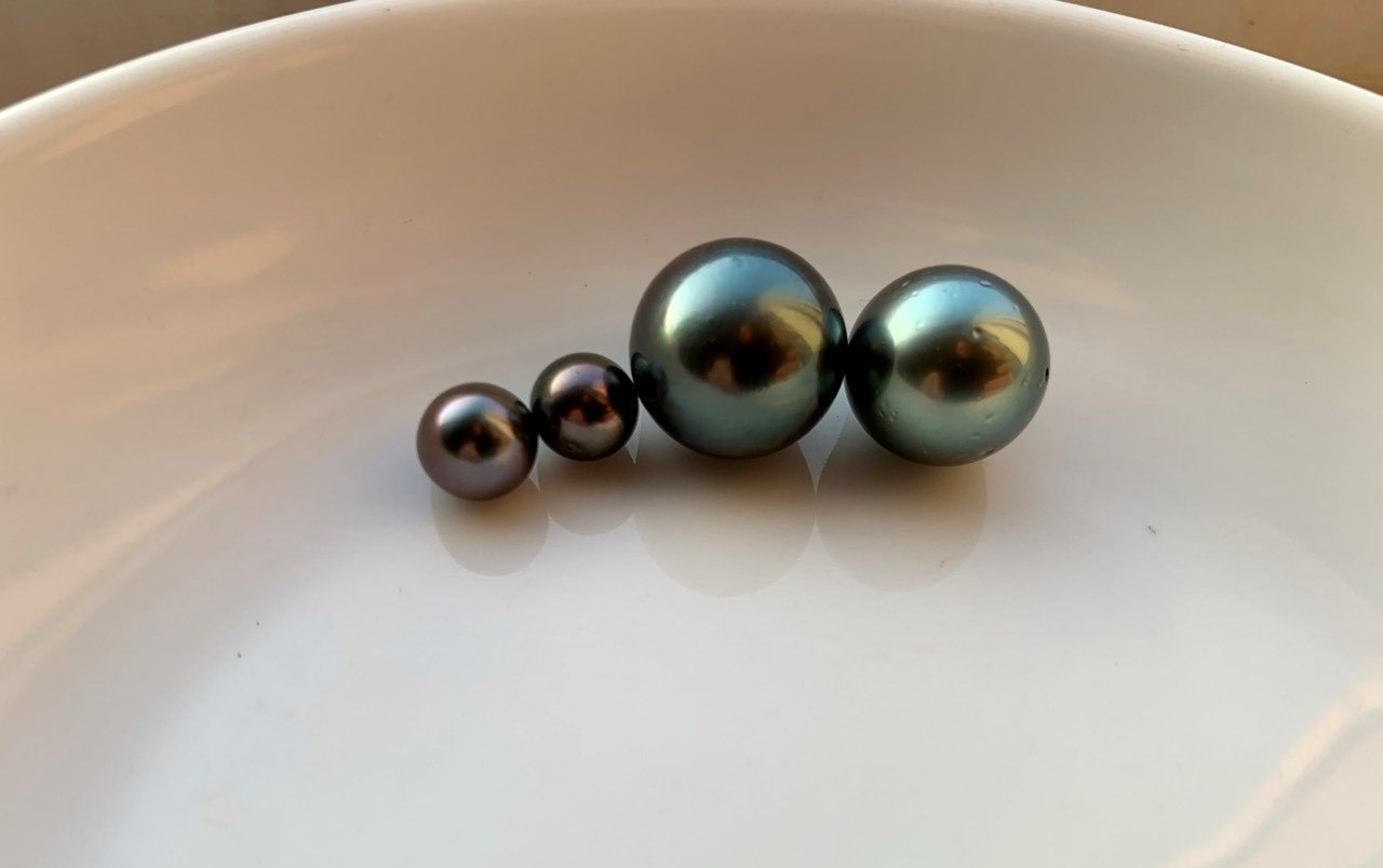 Các kích thước khác nhau của ngọc trai Tatihian