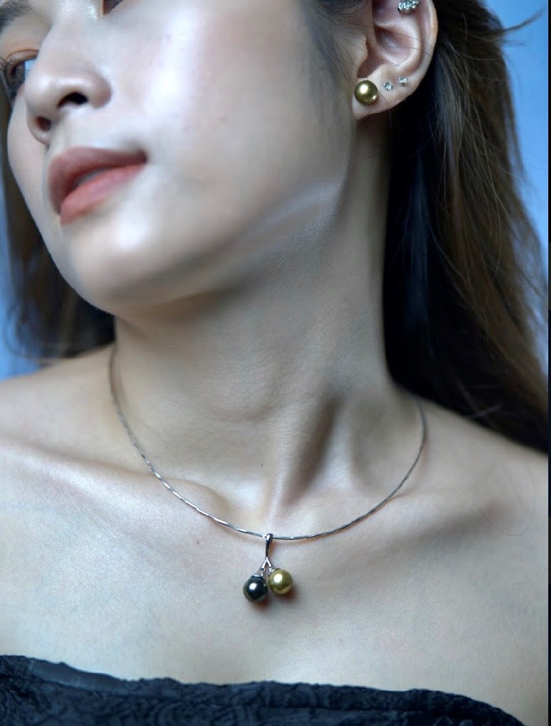 Mặt dây chuyền ngọc trai Tahitian và South Sea 8mm