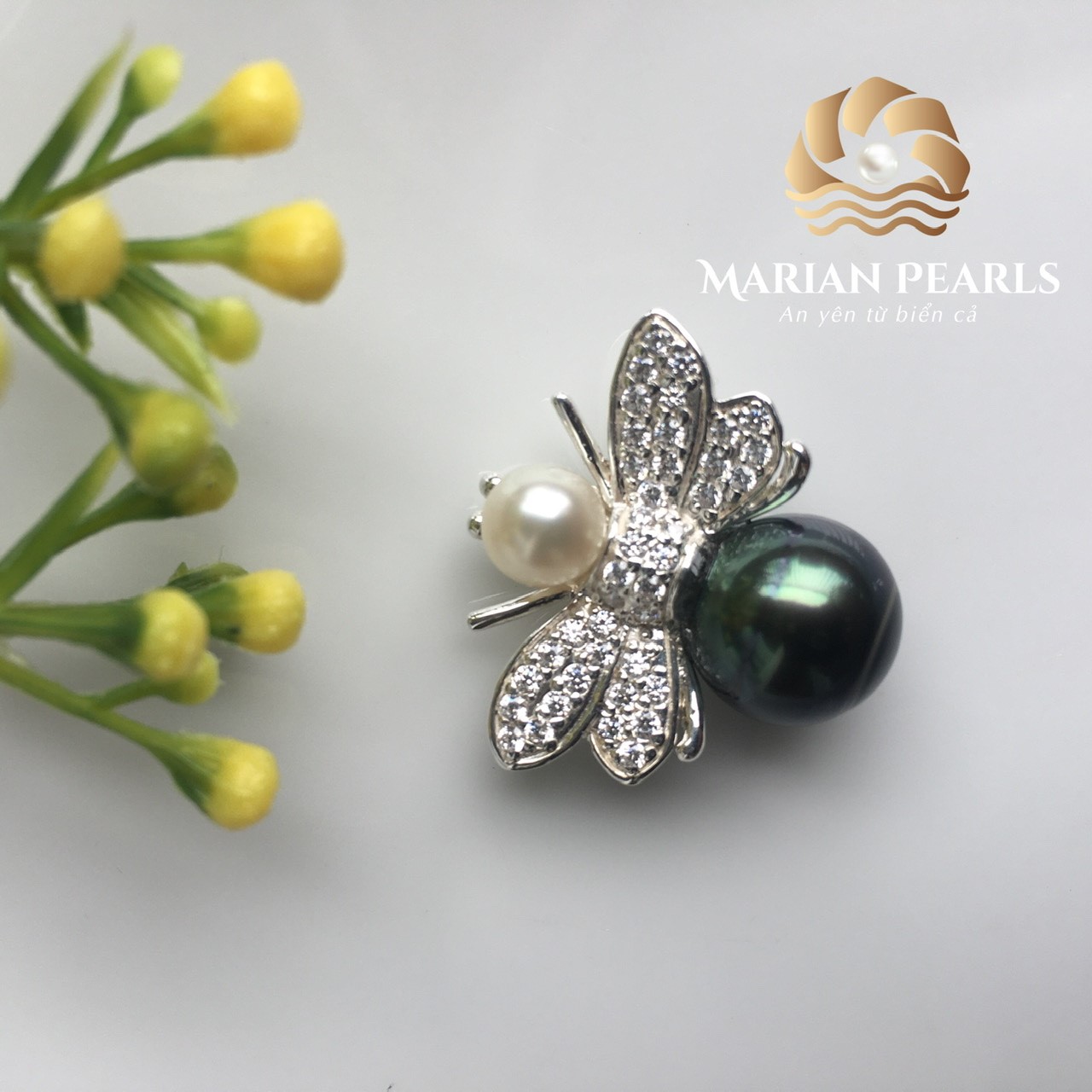 Ghim cài áo Ngọc trai Tahiti