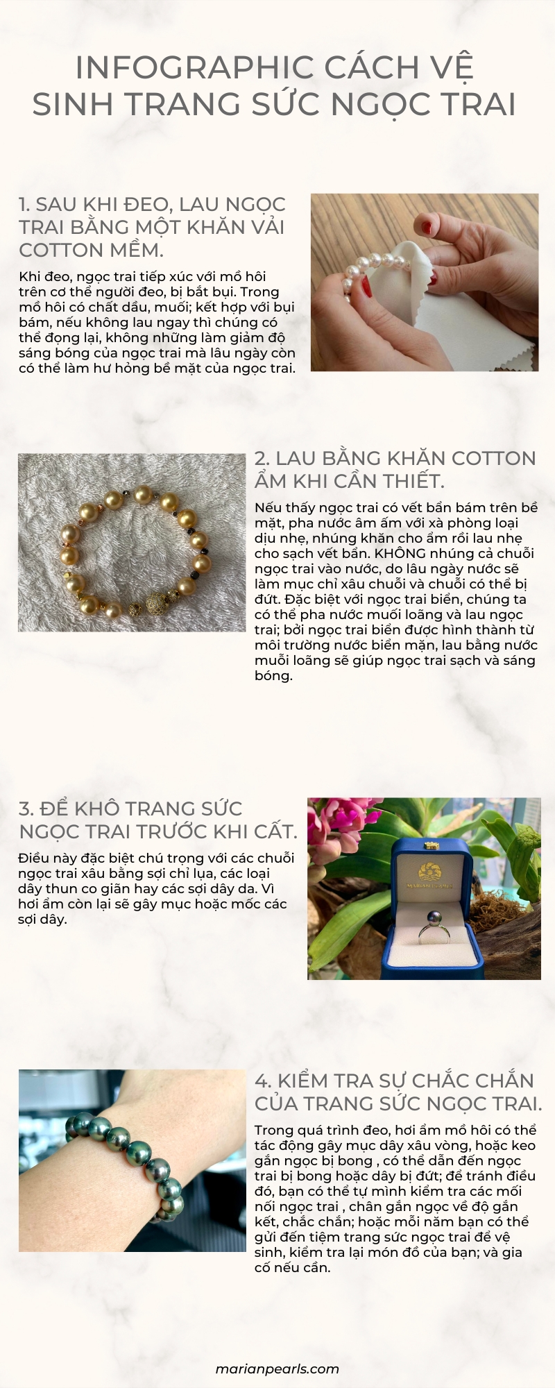 Infographic Cách Vệ Sinh Trang Sức Ngọc Trai