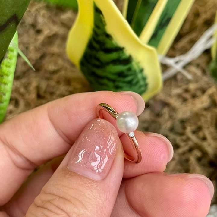 Nhẫn ngọc trai Akoya mini
