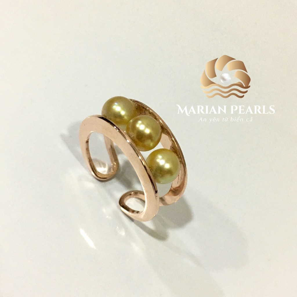 Nhẫn ngọc trai Akoya vàng