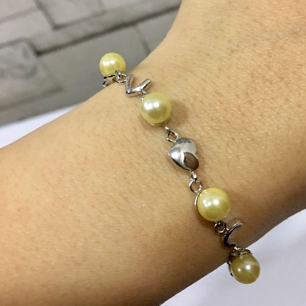 Vòng tay Ngọc Trai Akoya màu vàng