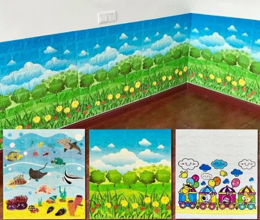 xốp dán tường hoa văn cho bé