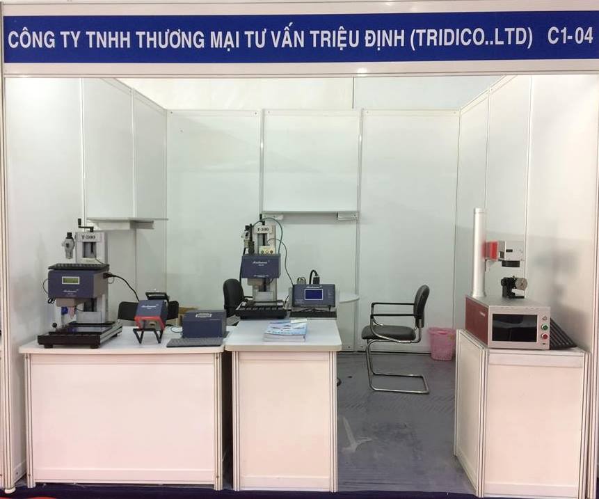 gian hàng tham quan của công ty tridico laser tại triển lãm MTA