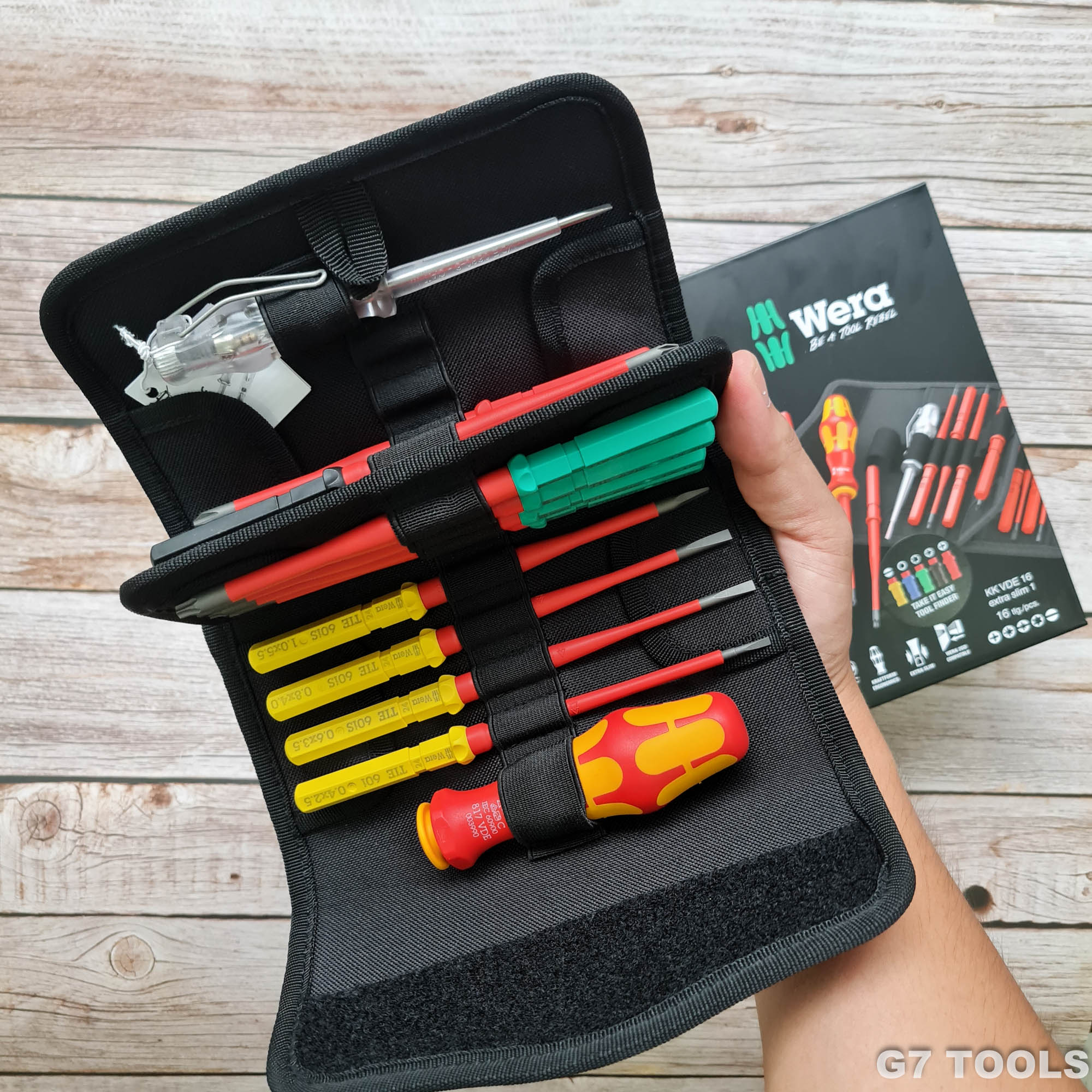 Bộ Tua Vít Kraftform Kompakt Cách Điện VDE Extra Slim 16 Chi Tiết 05 006608 001