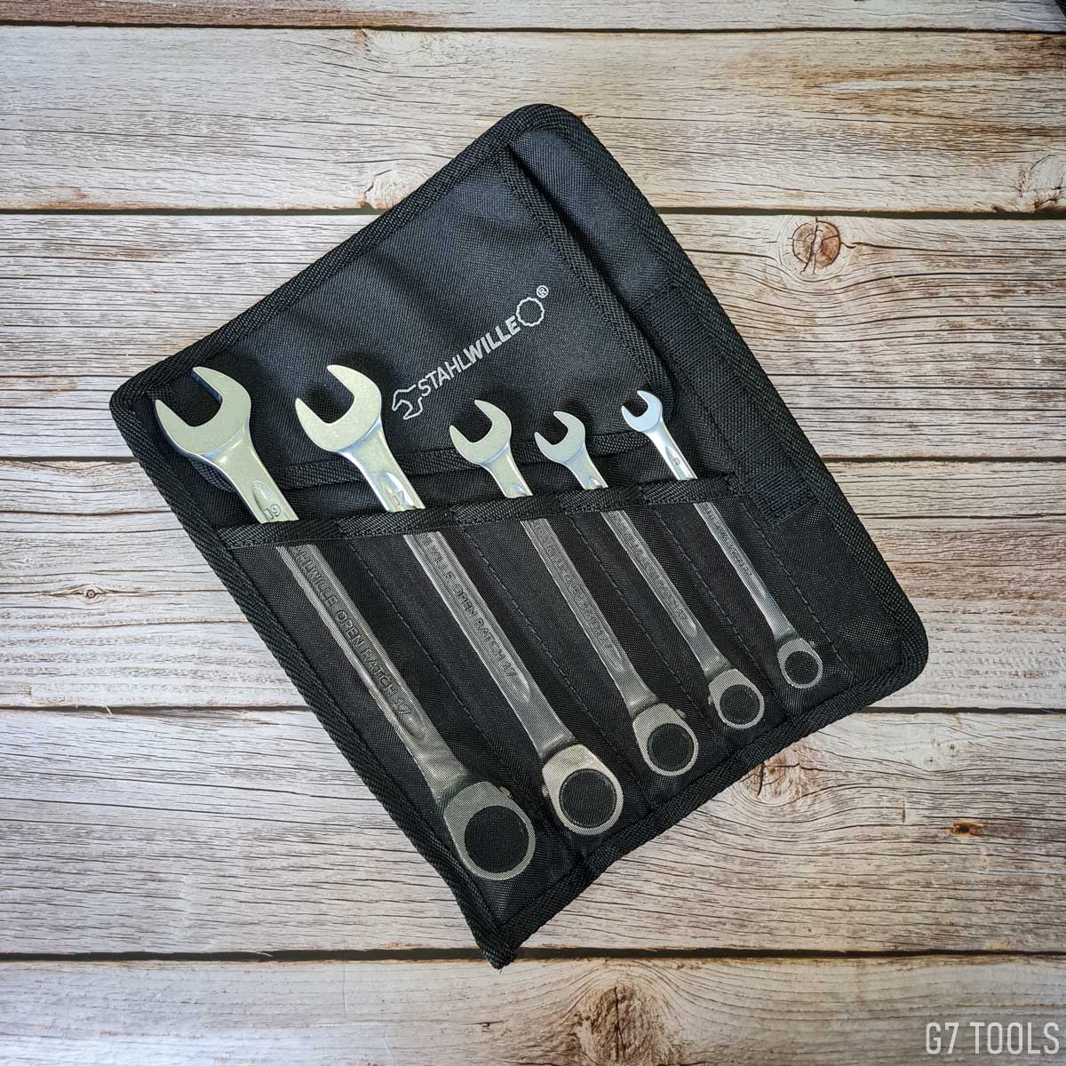 Stahlwille 96411705 Bộ Cờ Tự Động Gồm 5 Chiếc Đầu Cong 15° Có 72 Bánh Răng