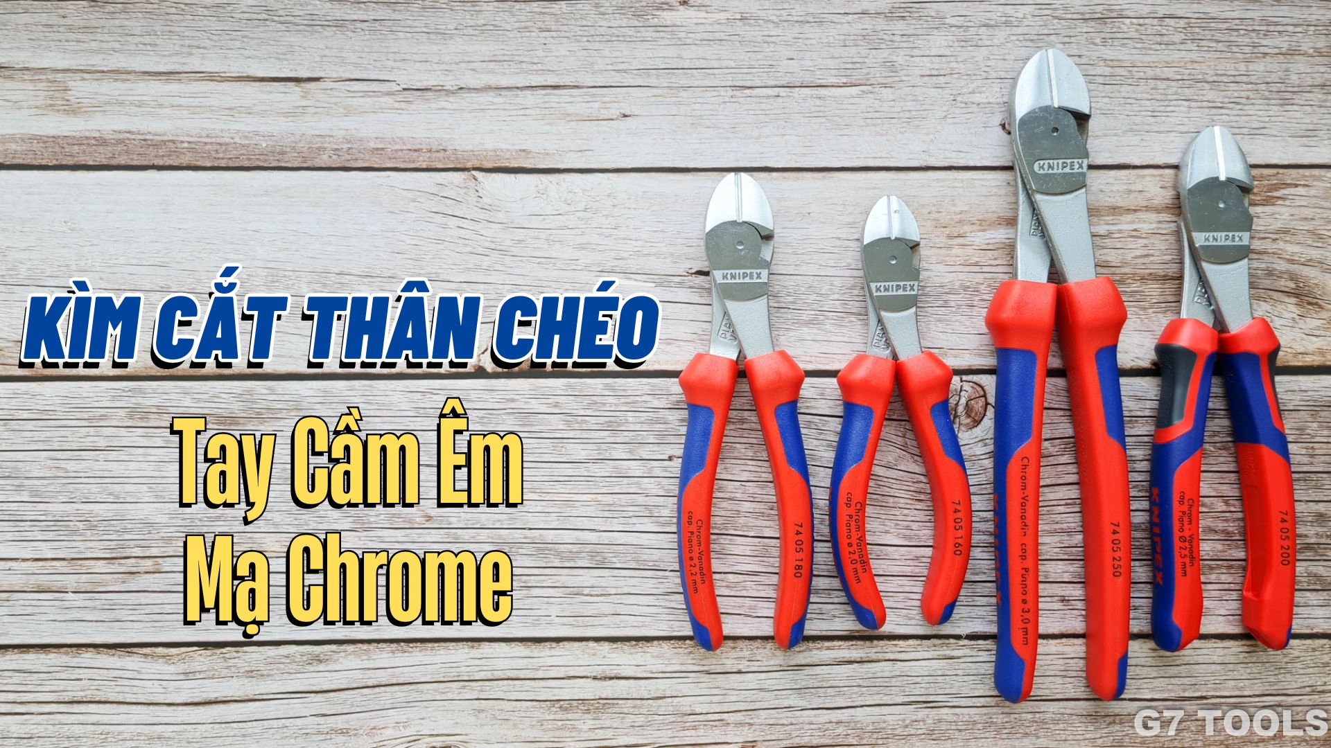 Kìm cắt thân chéo Knipex Tay cầm êm Mạ Chrome