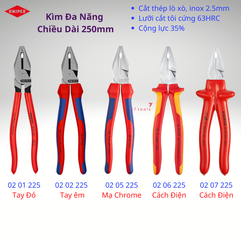 Kìm điện đa năng Knipex 02 02 225