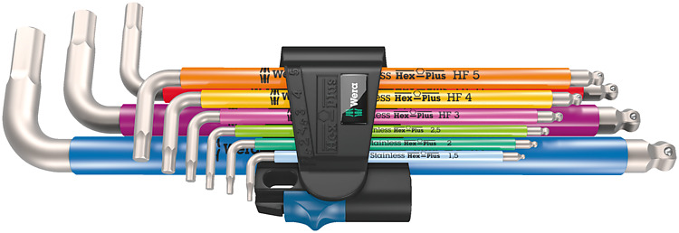 Wera 3950/9 Hex-Plus Multicolour HF Stainless