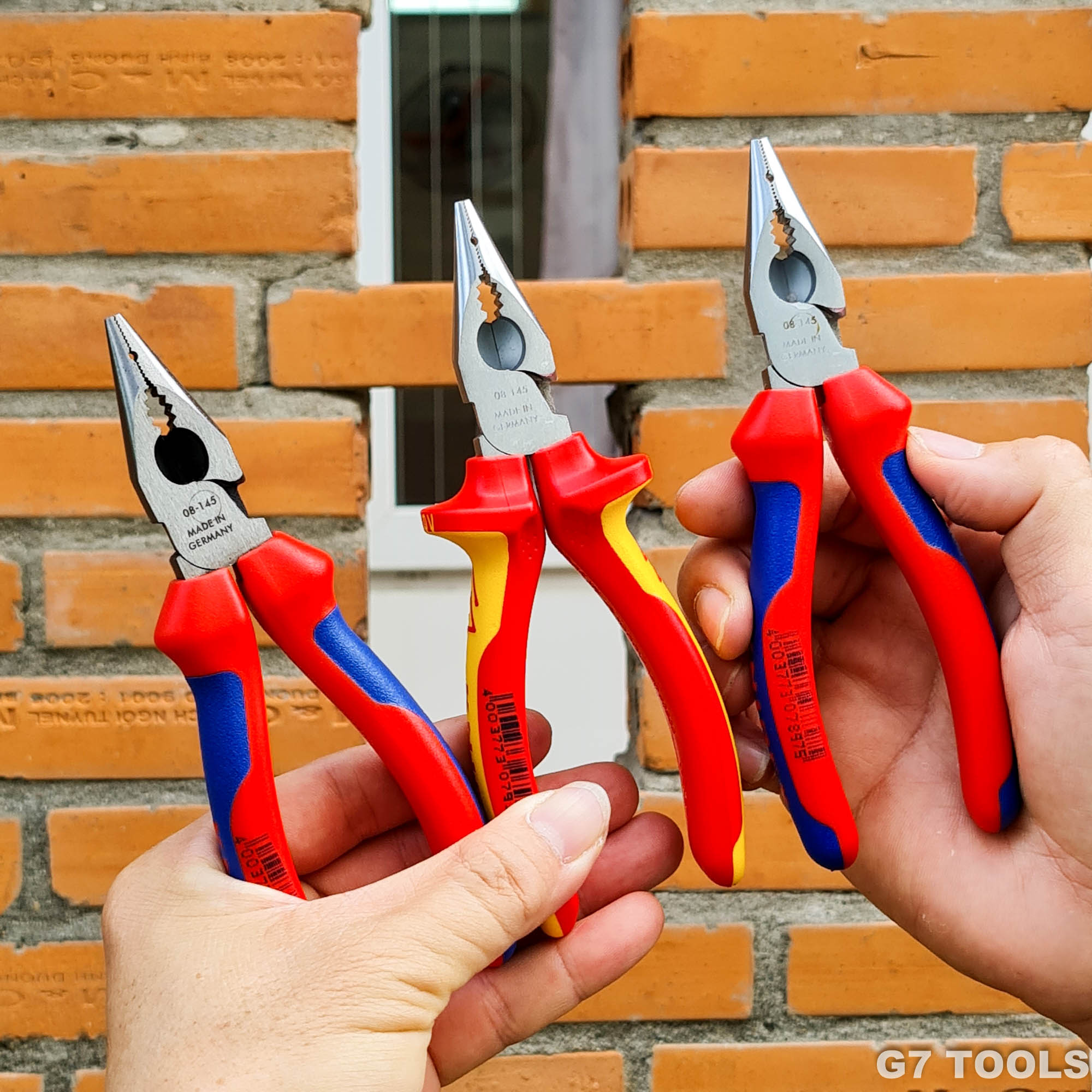 Kìm Đa Năng Mũi Thon Knipex 08 22 145 Lưỡi Cắt 61 HRC Cộng lực cao