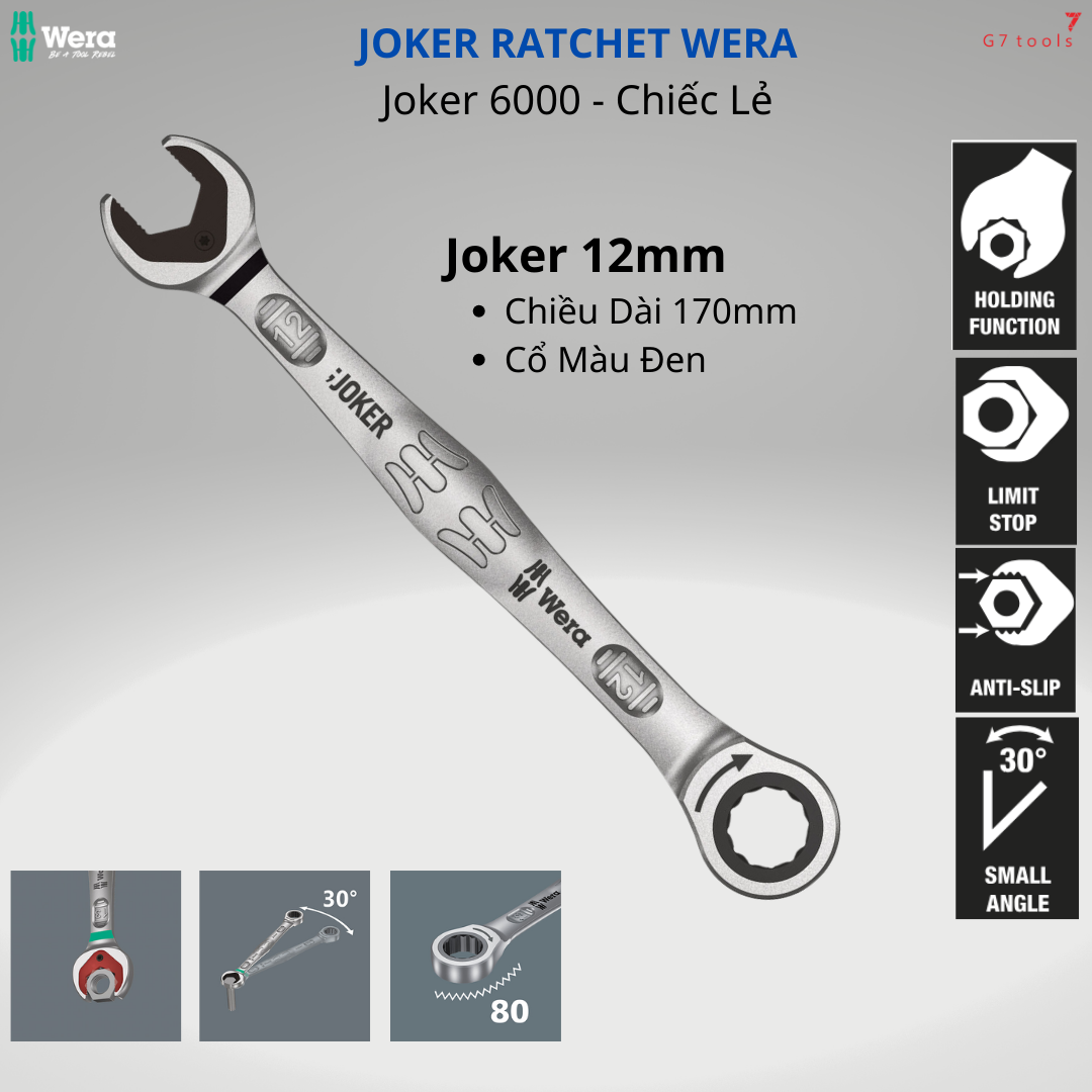 Cờ Lê 12mm Wera Joker 6000 Ratchet 05073272001