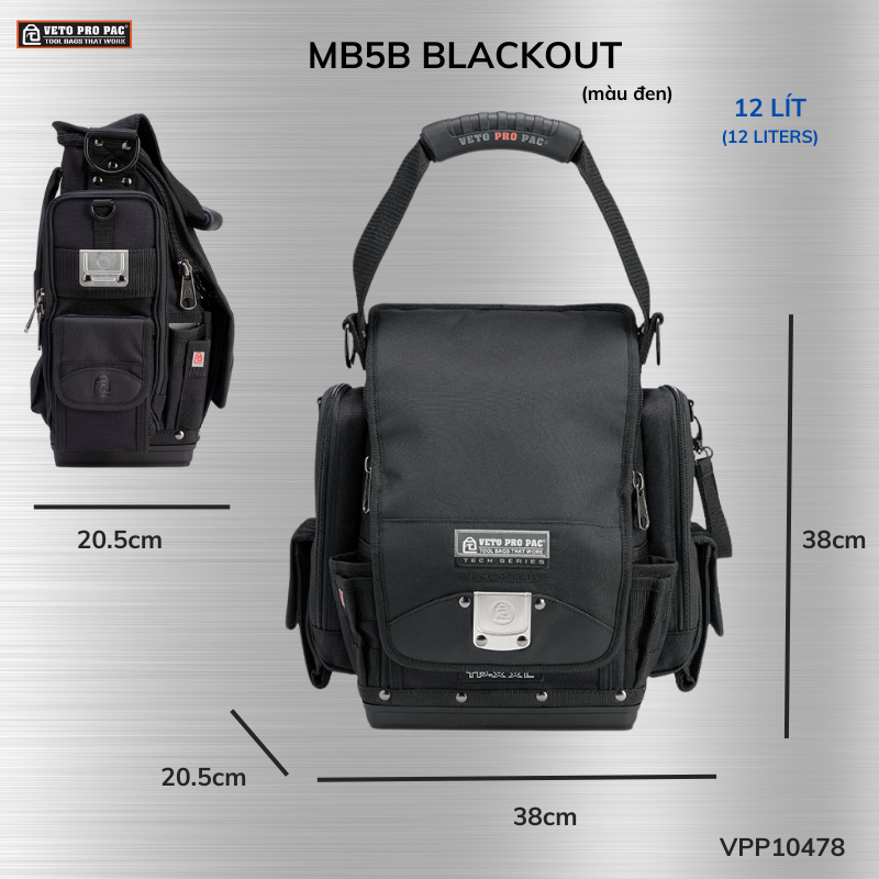 Túi dụng cụ cao cấp Veto Pro Pac TP-XXL màu đen