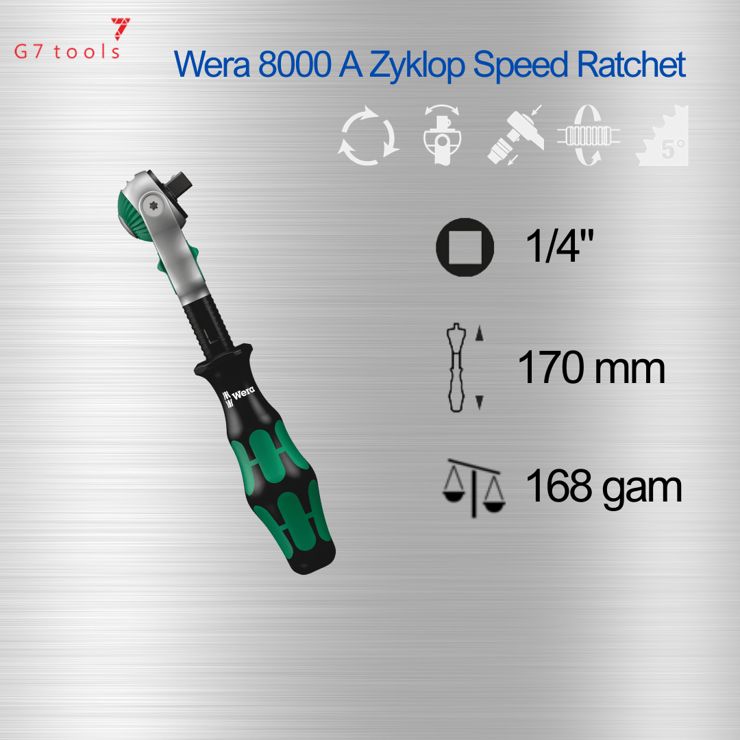Cần Siết Wera 8000 A Zyklop Speed Đầu Cốt Drive1/4" 05003500001