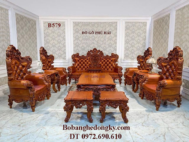 Bàn ghế hoàng gia gỗ gõ đỏ