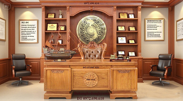 Bàn làm việc gỗ gõ đỏ