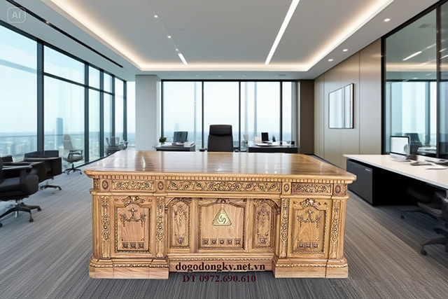 Bàn làm việc gỗ gõ đỏ