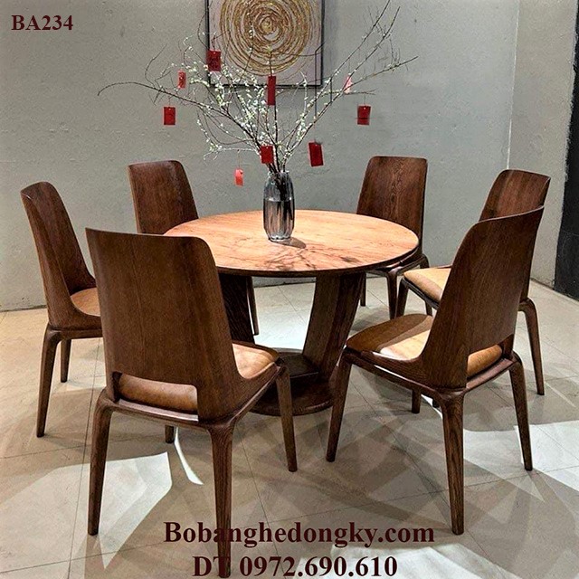 Bộ bàn ghế ăn 6 ghế bàn tròn