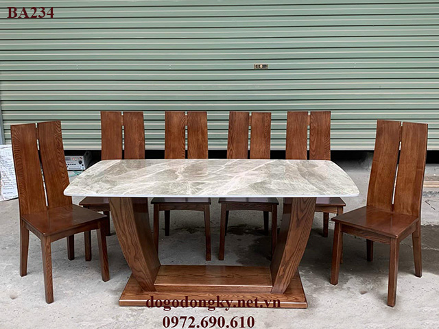 Bộ bàn ghế ăn gỗ sồi mỹ