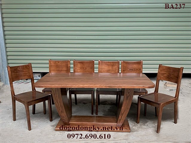 Bộ bàn ghế ăn gỗ sồi nga