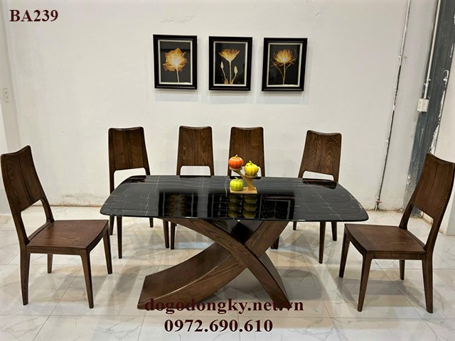 Bộ bàn ghế ăn gỗ tự nhên